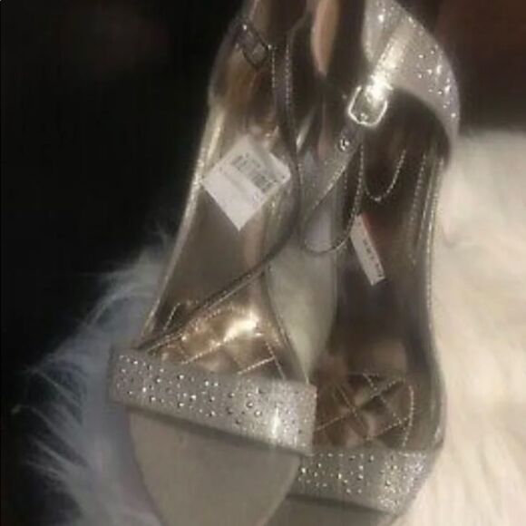 ALFANI PYRRA JEWELED ANKLE STRAP PLATINO EVENING SANDALS HEELS Womens Shoes 8.5 - Picture 3 of 7